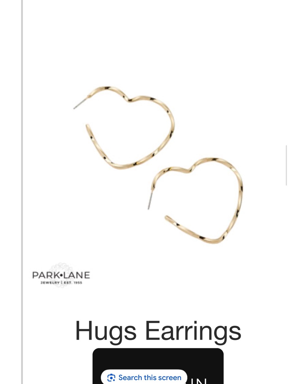Park Lane Gold Heart-Shaped Hoop Earrings